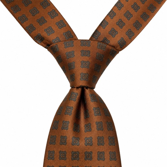 Robert Talbott Other - Robert Talbott Carmel Tie Silk Brown Geometric USA Preppy Old Money Ivy Men